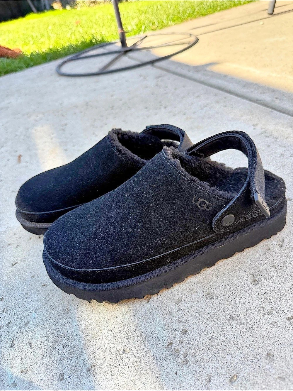 UGG Goldenstar Clog Black Slingback Slippers